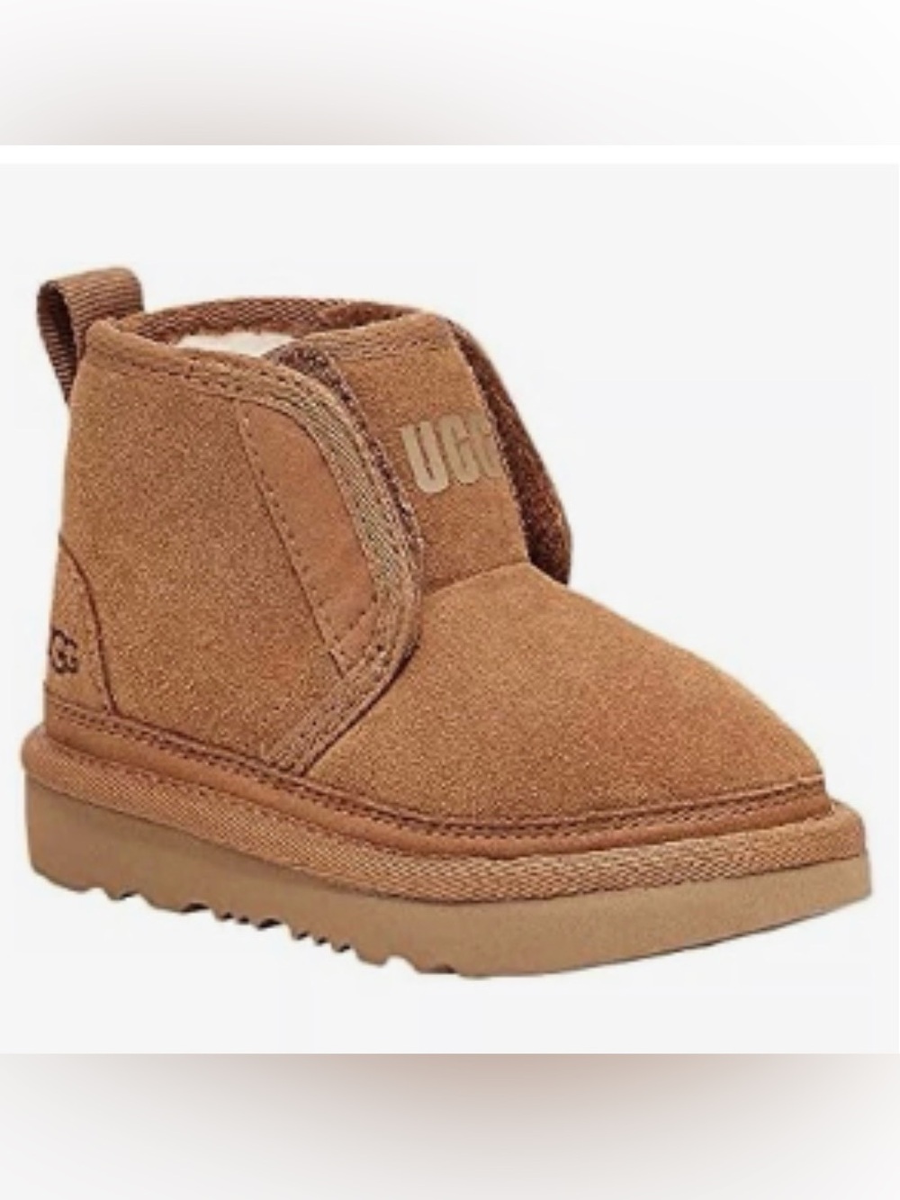 UGG Kids Chestnut Suede Hook-&-Loop Boot